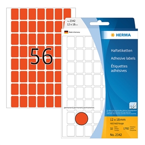 Herma 2342 multifunctionele etiketten / 12 x 18 mm / rood / 1792 etiketten