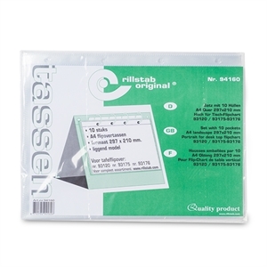 Rillstab 94160 tafelflipover insteekhoezen / A4 liggend / 4-gaats / 10 stuks