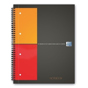 Oxford 100103664 international collegeblok / A4 / geruit / zwart / 4-gaats