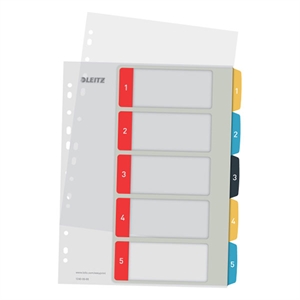 Leitz Cosy bedrukbare tabbladen / A4 / plastic / 11-gaats / 5 tabs
