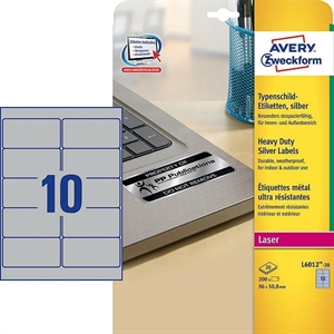 Avery Zweckform L6012-20 verzegelingsetiketten / polyester / 96 mm x 50,8 mm / 200 etiketten