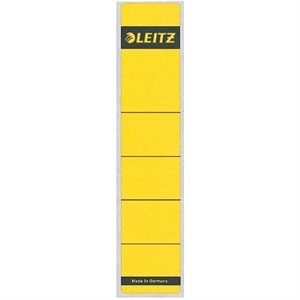 Leitz 1643 rugetiketten / geel / zelfklevend / smal / 39 mm x 191 mm / 10 etiketten