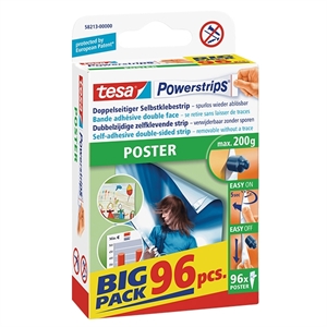 Tesa 58213-00000-03 poster powerstrips / kleefstrips / wit / 96 stuks