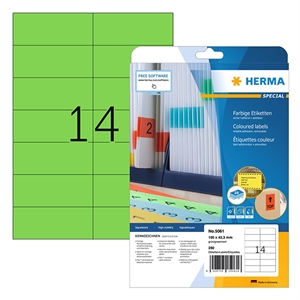 Herma 5061 etiketten / verwijderbaar / A4 / 105 x 42,3 mm / groen / 280 etiketten