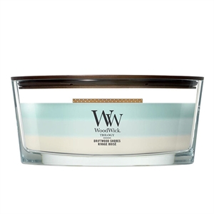 Woodwick Trilogy Ellipse geurkaars / Driftwood Shores / 454 gram