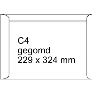 Raadhuis akte envelop / gegomd / C4 / 229 mm x 324 mm / 25 stuks