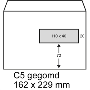 Raadhuis dienstenvelop / gegomd / C5 / venster rechts / 162 mm x 229 mm / 500 stuks