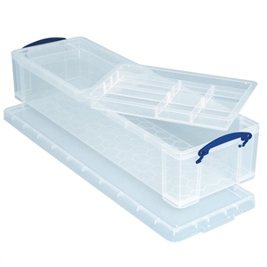 Really Useful Box opbergdoos / met dividers / polypropyleen / transparant / 22 liter