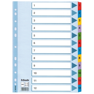 Esselte 100162 A4 index / karton / 1-12 / 11-gaats