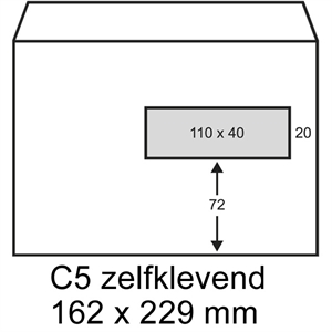 Raadhuis Exclusive envelop / zelfklevend / C5 / venster rechts / 114 mm x 162 mm / 100 stuks