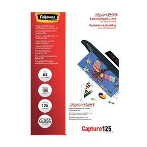 Fellowes SuperQuick lamineerhoes / glanzend / A4 / 2x125 micron / 100 stuks