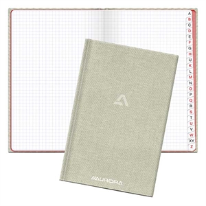 Aurora R2396SQ5 notitieboek met A-Z tabs / A5 / geruit / 80 gr. / 96 vel / grijs