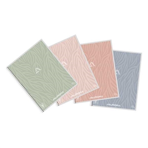 Aurora spiraalblok / A5 / gelinieerd / assorti / 80 gr. / 60 vel / 10 stuks