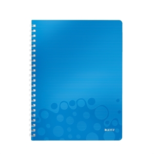 Leitz collegeblok 4637 WOW / A4 / gelinieerd / blauw metallic / 80gr. / 80 vel