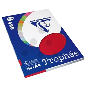 Clairefontaine papier / kersenrood / A4 / 80 gr. / 100 vel