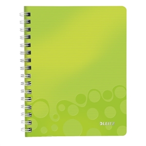 Leitz collegeblok 4641 WOW / A5 / geruit / groen metallic / 80gr. / 80 vel